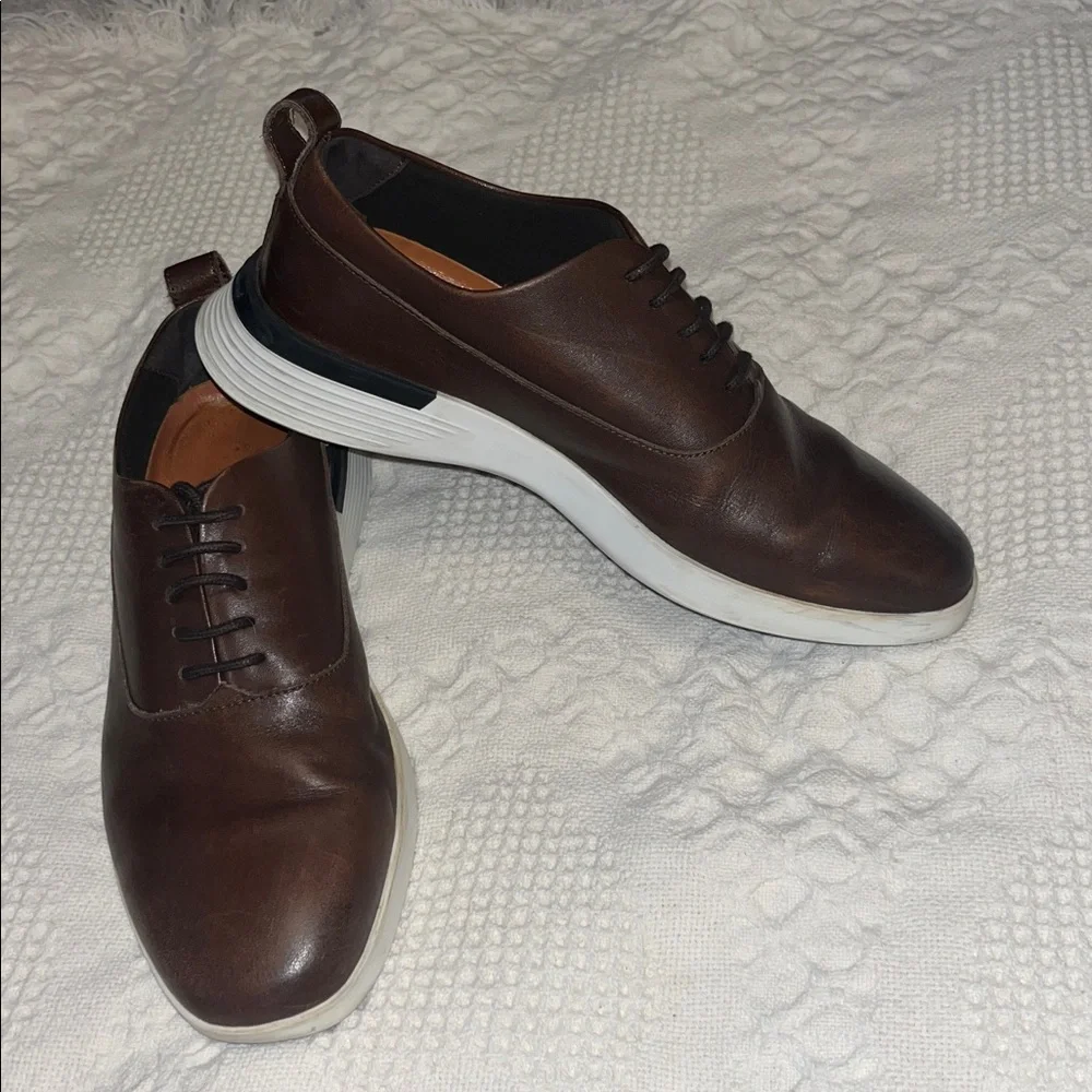 Wolf & Shepard Men’s Derby Leather Lace-Up Shoes Dress Sneakers Dark Brown 7.5
